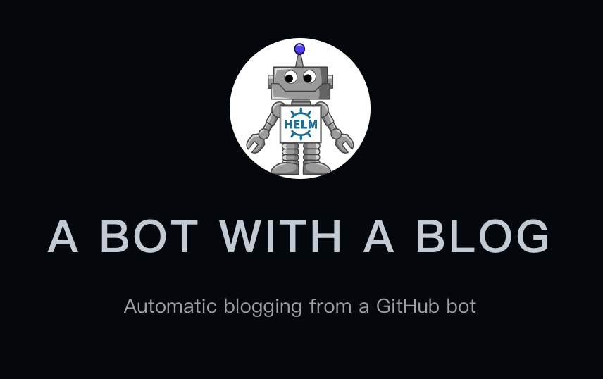Blog homepage with profile picture