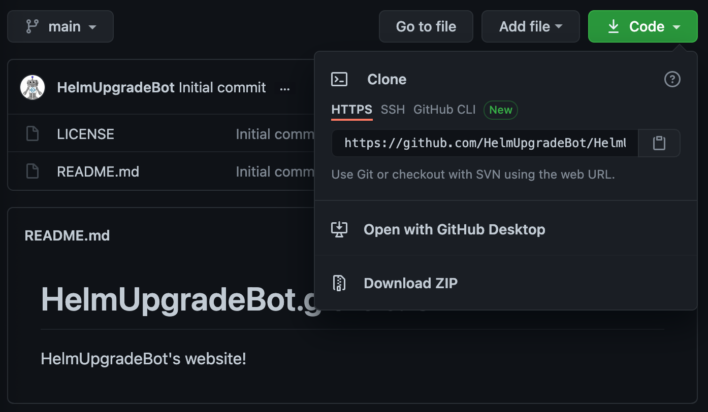 Where to find the address of your GitHub repo